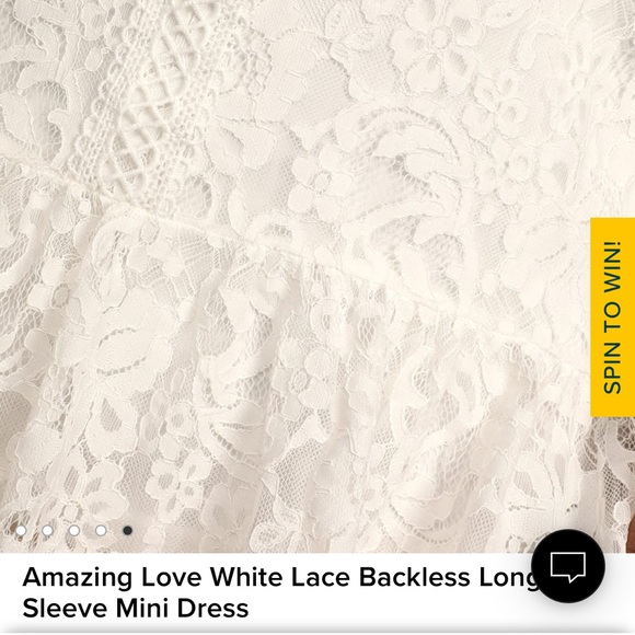 BRAND NEW W TAGS GORGEOUS WHITE LONG SLEEVE OPEN BACK LULUS WOMENS DRESS (S:L) - Picture 4 of 9